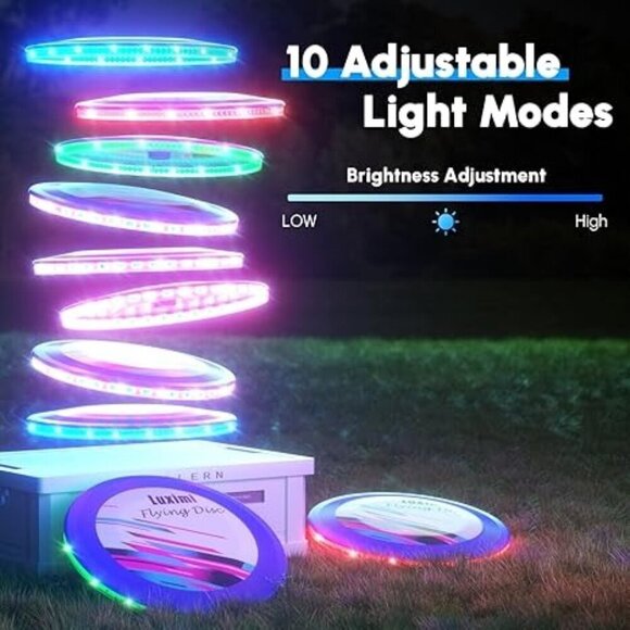 Luximi Light Up LED Flying Disc, Glow in The Dark 10 Light Modes NEW IN BOX - Picture 3 of 4